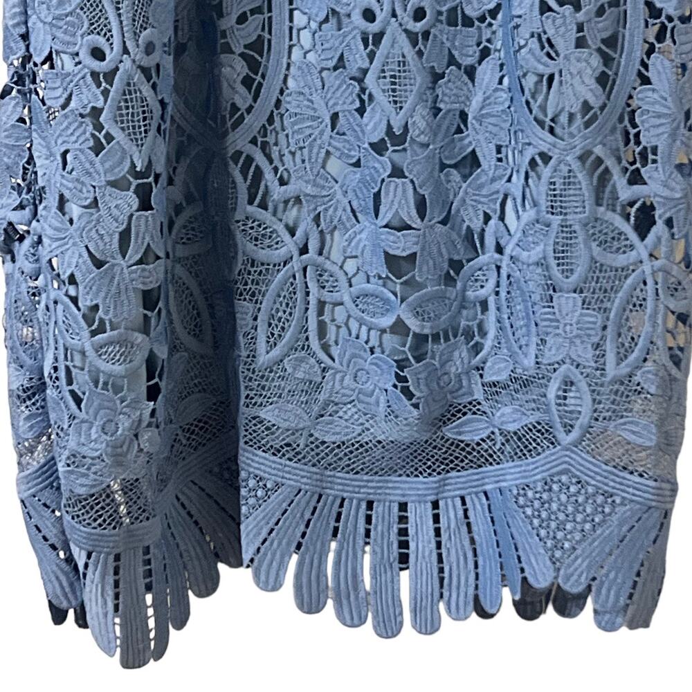 Lovers & Friends Caspian Shift Lace Coquette Crystal Blue Mini Dress Size S - Picture 7 of 14